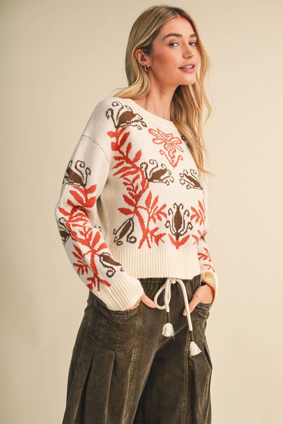 Folk Floral Sweater