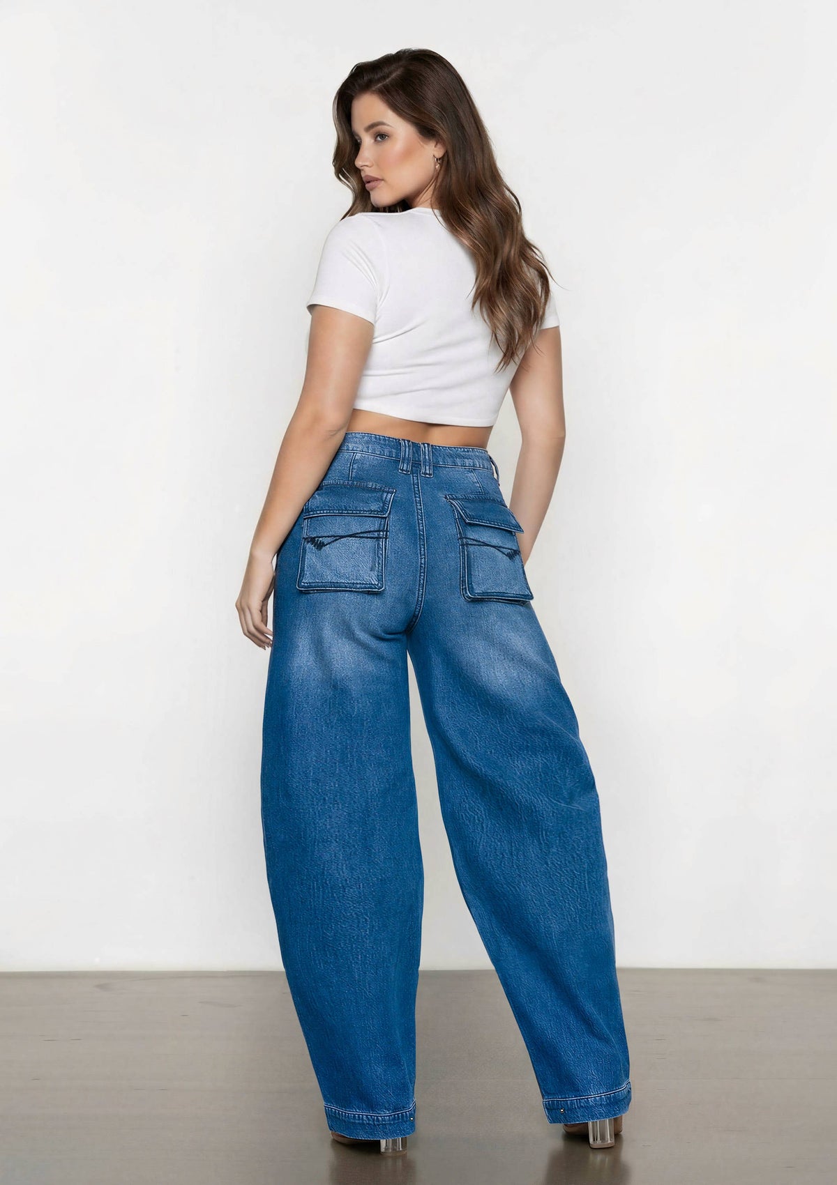 Double Take Barrel Jeans