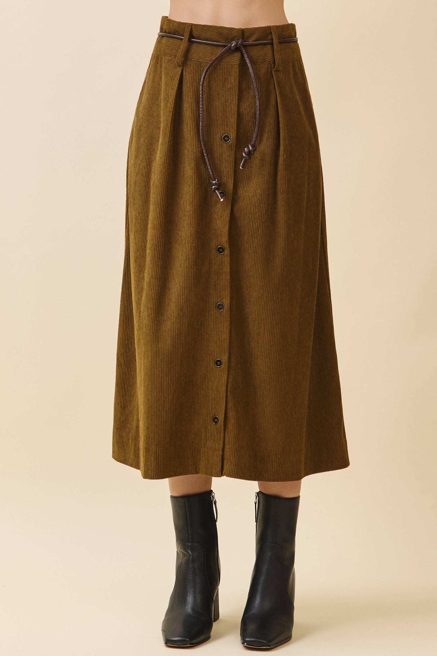 Olive Lane Corduroy Skirt