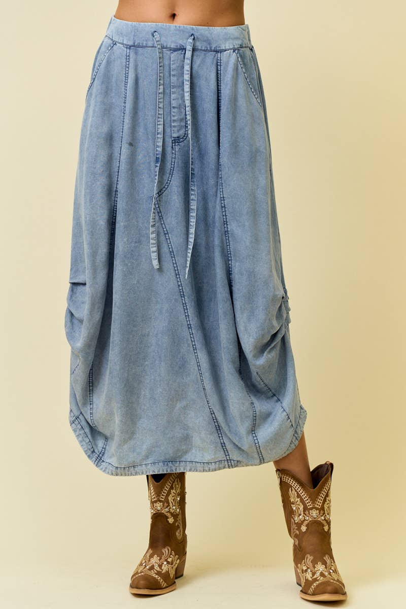 Blue Wander Midi Skirt