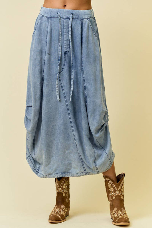 Blue Wander Midi Skirt