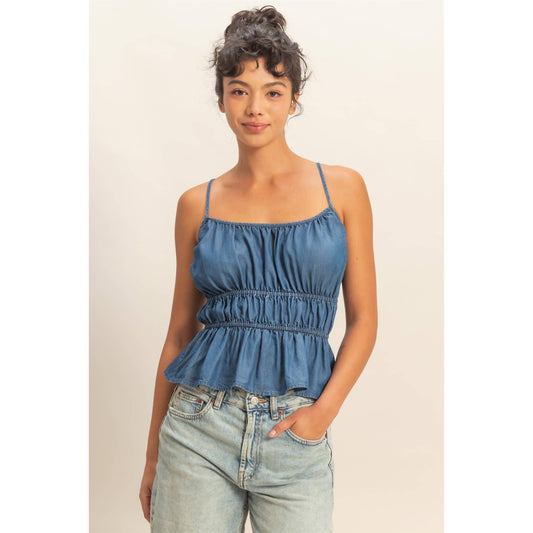Blues Skies Smocked Cami