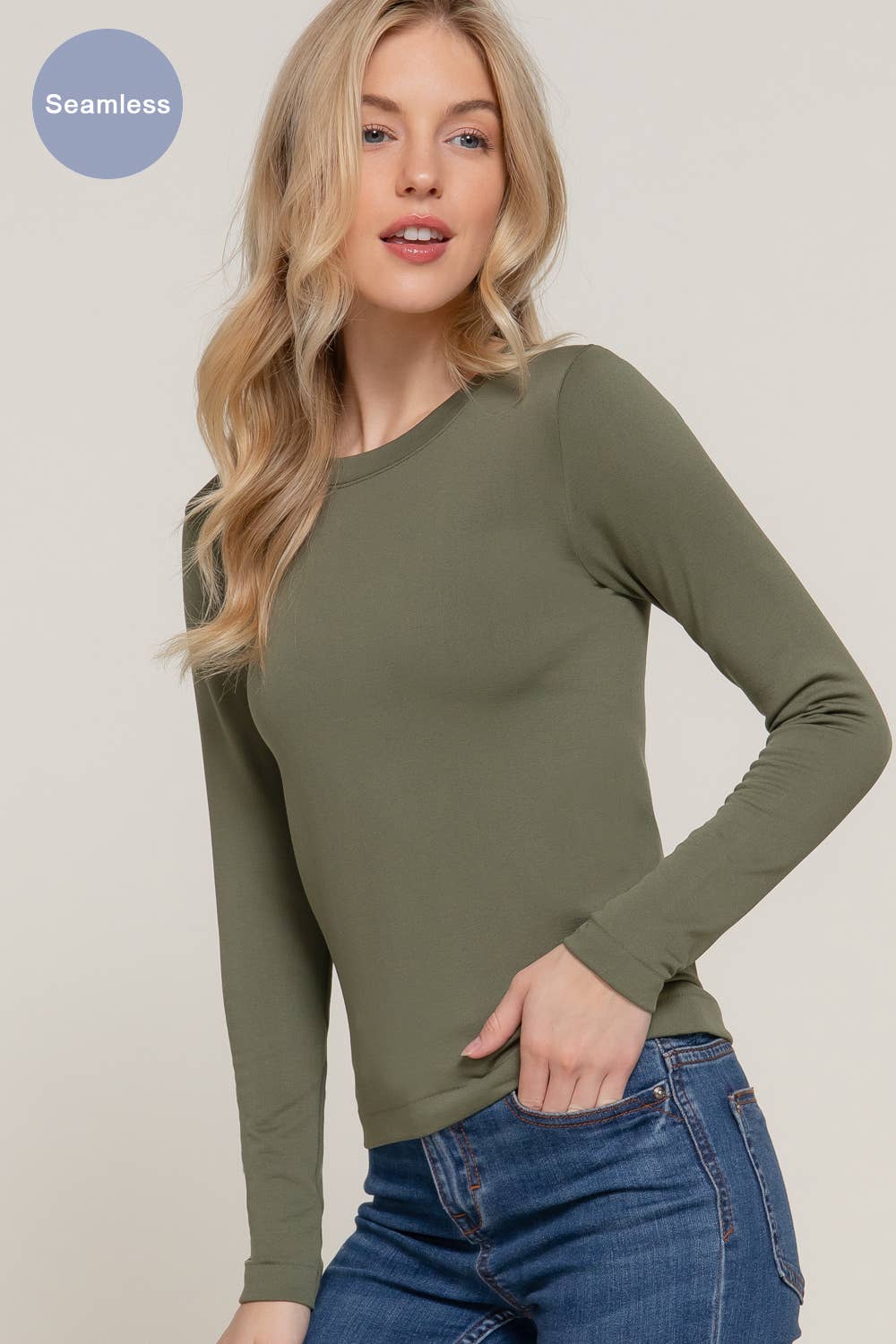 Crew Neck "Inner Fur" Seamless Top