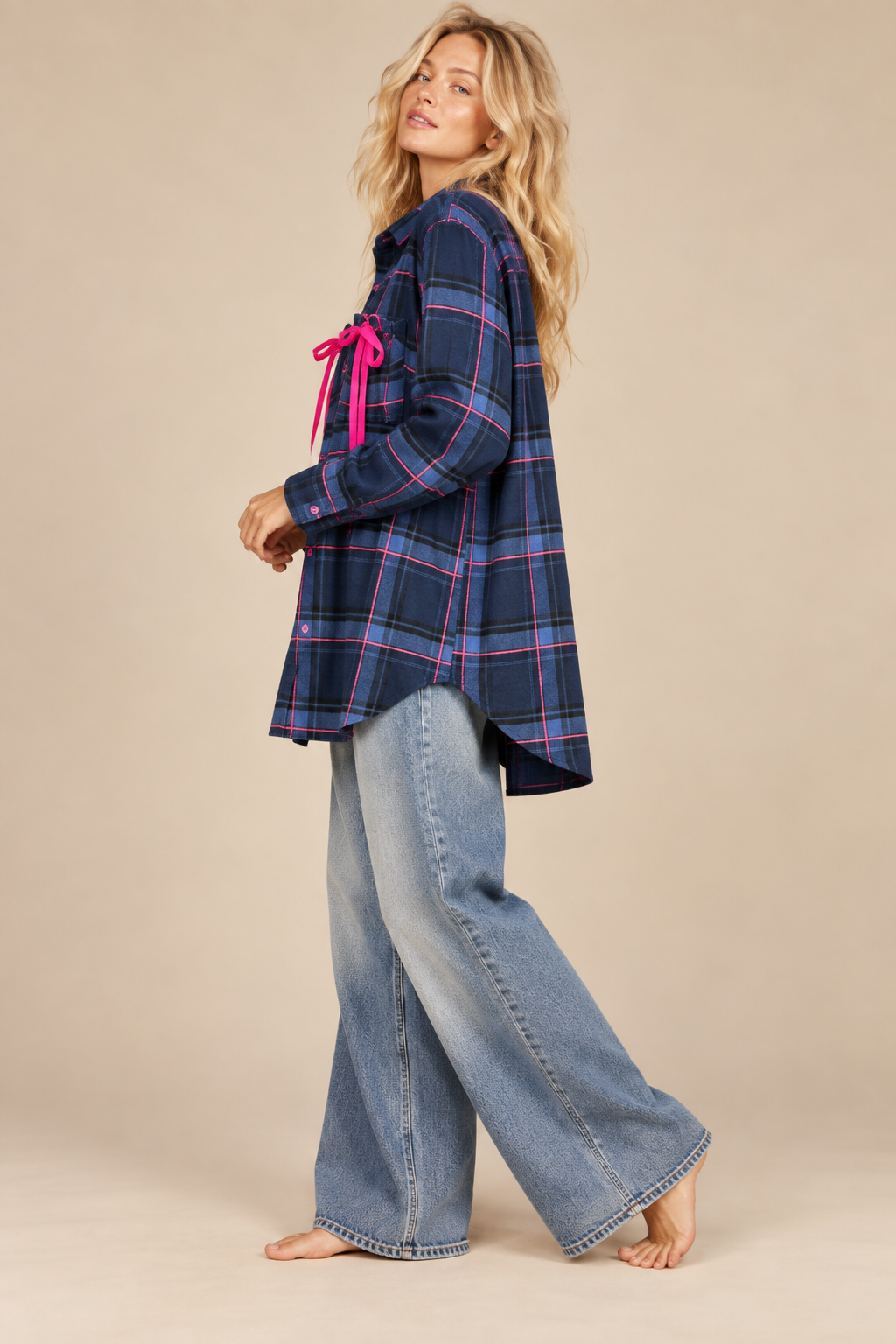 Pretty in Plaid Bow Flannel