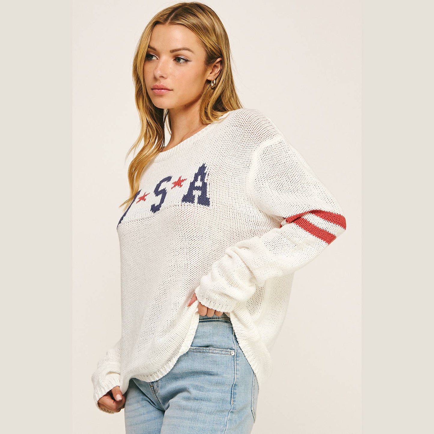 Star and Stripes Knit Pullover