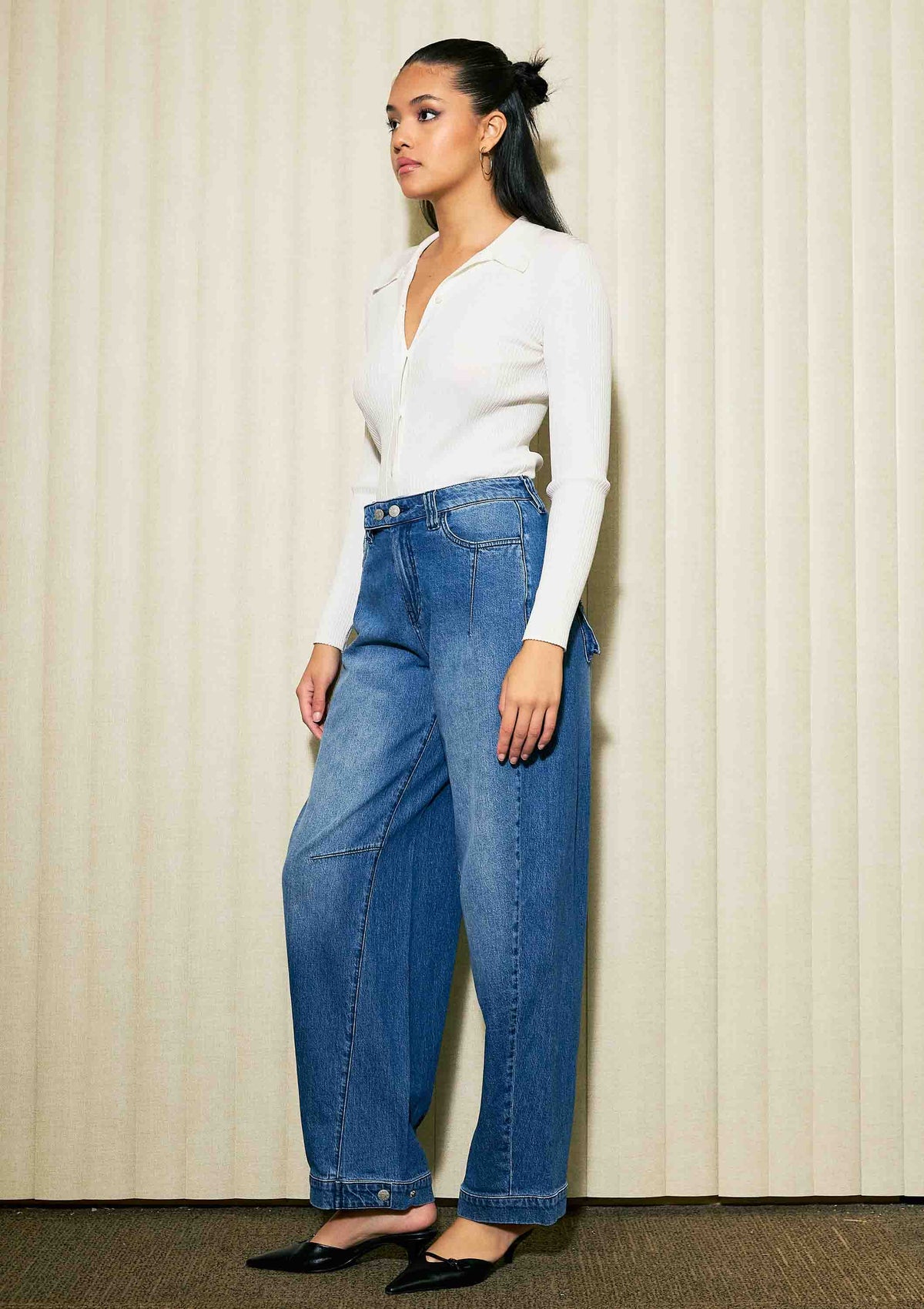 Double Take Barrel Jeans